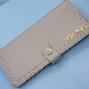 Steve Madden Taupe Wallet with Gold Accent